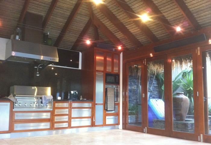 Bali hut with statue