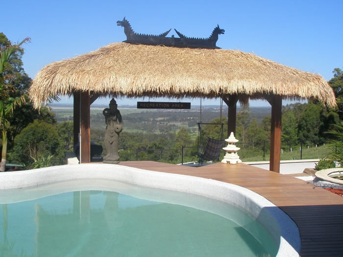 Pool with Bali Thatch